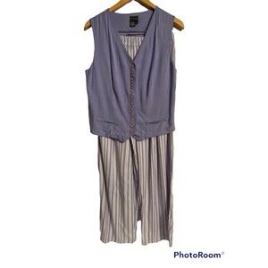 Boutique Europa 2 Piece Pant Set Size 14 Cool Lightweight Purple/White